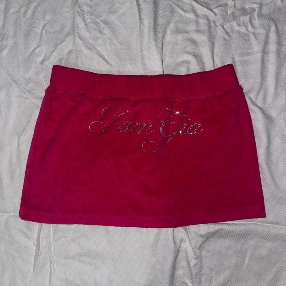 Pink Velour Mini Skirt- I.Am.Gia